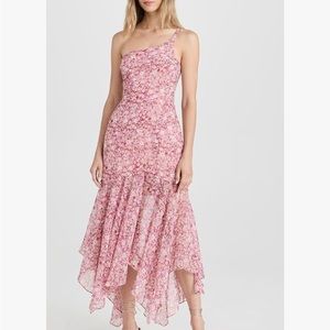Astr pink floral one strap midi dress, M.